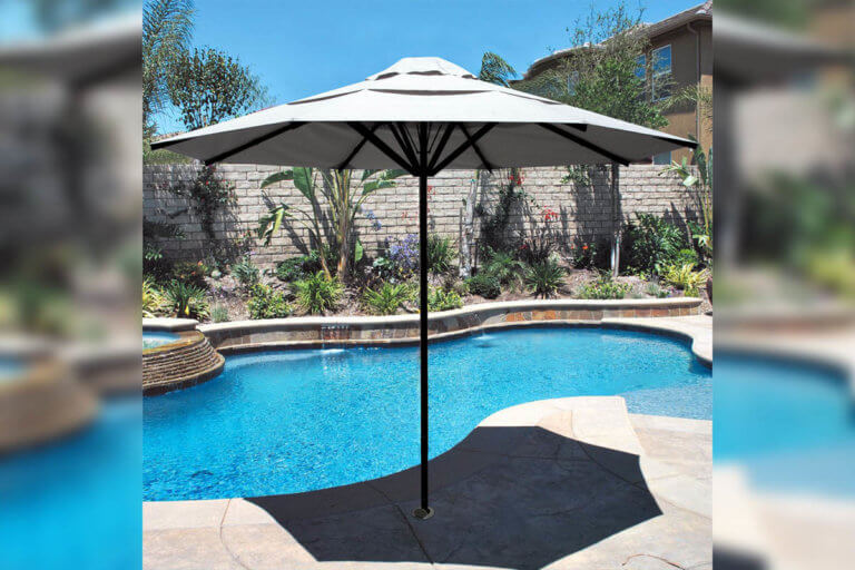 Wind Rated Umbrella By Pool